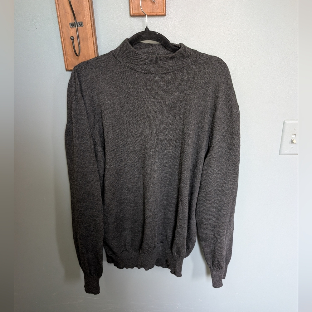 Italian Merino Wool Lightweight Sweater, Men's Gray Sweater